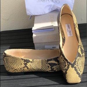 Jimmy Choo Juelle snake embossed flats size 38.5
